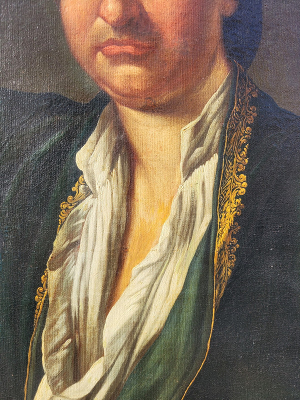 Portrait d'Un érudit, Huile Sur Toile Encadrée, XVIIIème Siècle
