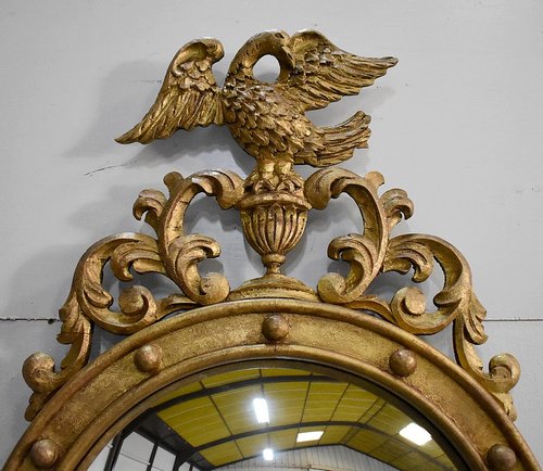 Altmodischer goldener Holzhexenspiegel - Ende des 19. Jahrhunderts