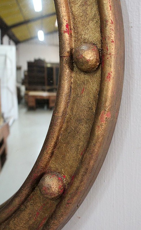 Altmodischer goldener Holzhexenspiegel - Ende des 19. Jahrhunderts