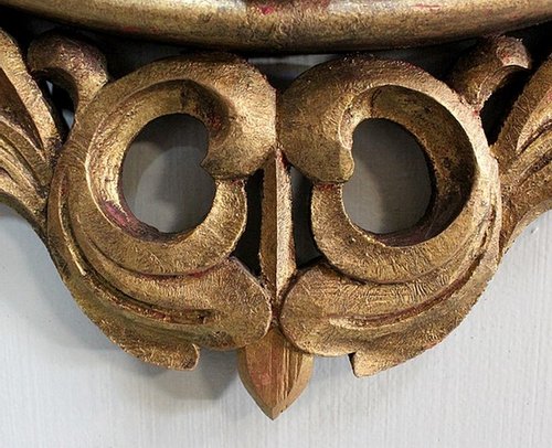 Altmodischer goldener Holzhexenspiegel - Ende des 19. Jahrhunderts