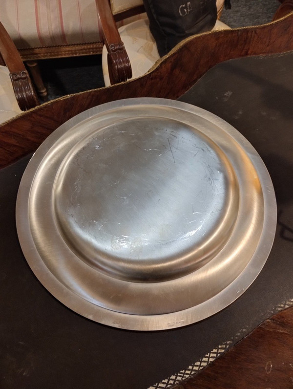 Circular Dish - Perles Model - Christofle - C. 1980.