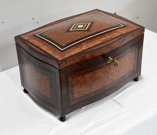 Piccola Scatola in Legno Impiallacciato, Epoca Napoleone III - XIX