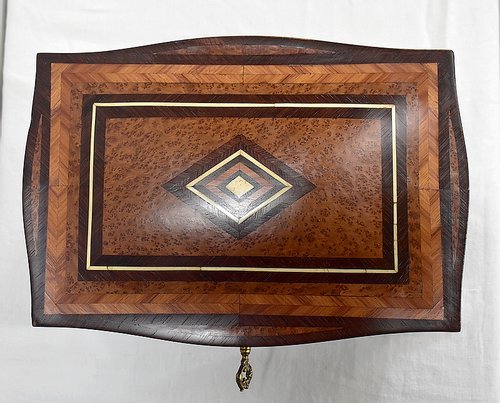 Piccola Scatola in Legno Impiallacciato, Epoca Napoleone III - XIX