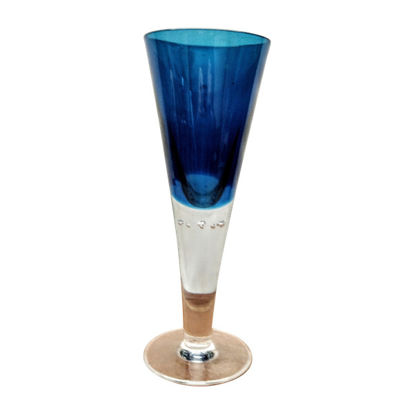 Blaue Kristallvase