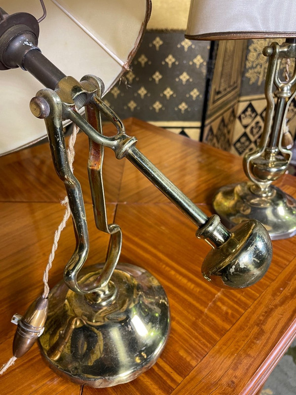 Paire De Lampes à poser en laiton
