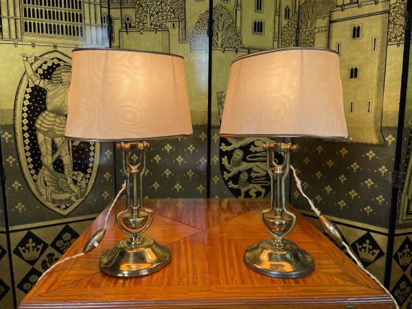 Paire De Lampes à poser en laiton
