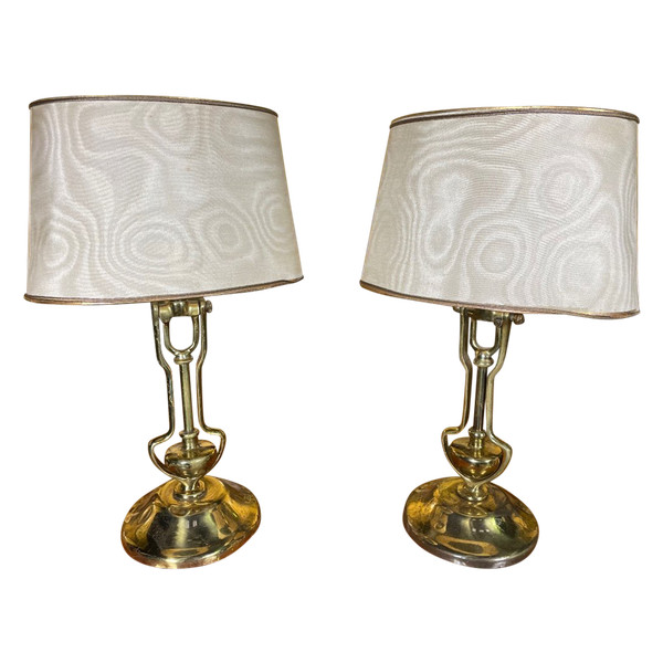 Paire De Lampes à poser en laiton