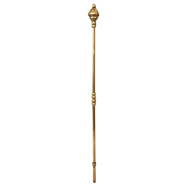 Beautiful large poker in polished and varnished brass from the 19th century
