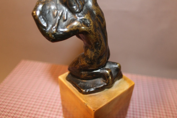 Bronzo di Léon Ernest Drivier "Bagnante che si lega i capelli"