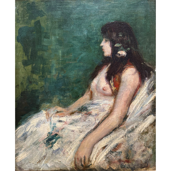 Französische Impressionistenschule - Weiblicher Akt im Profil, um 1890
