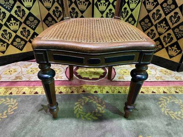 Suite mit 4 Rattanstühlen Napoleon III