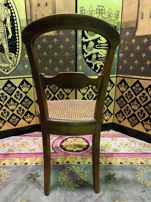 Suite mit 4 Rattanstühlen Napoleon III