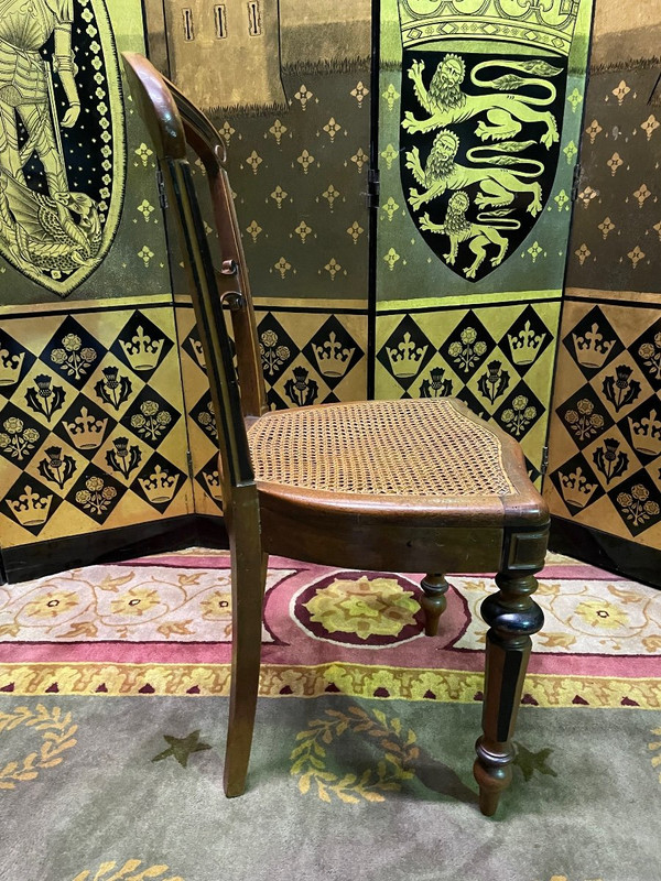 Suite mit 4 Rattanstühlen Napoleon III