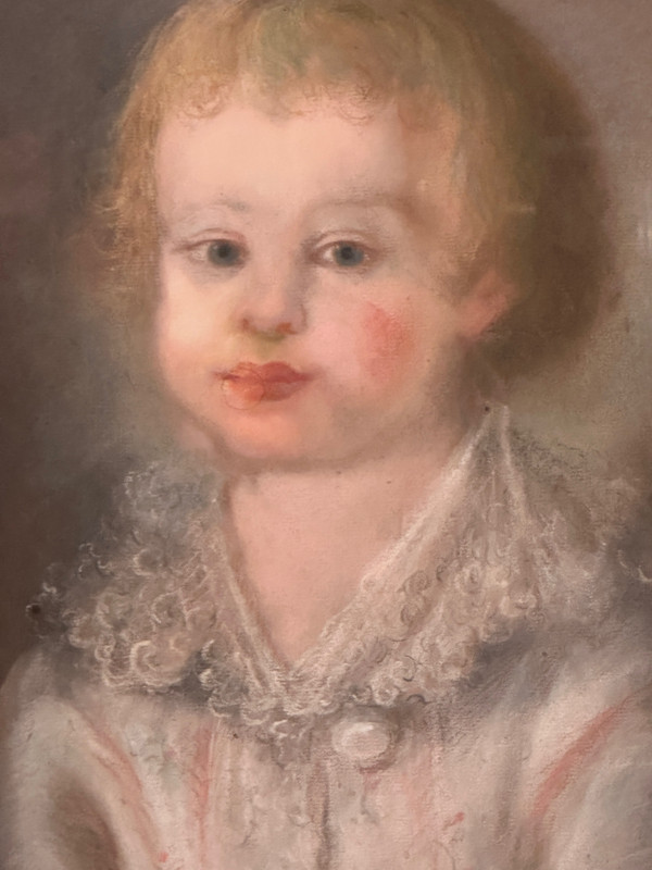 Scuola del XVIII secolo, Ritratto di bambino a pastello Firmato e datato 1789