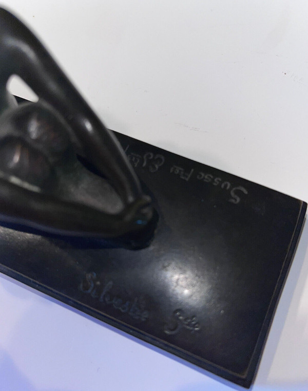 Paul SILVESTRE (1884-1976) & SUSSE Frères Bookends with faunas Signed