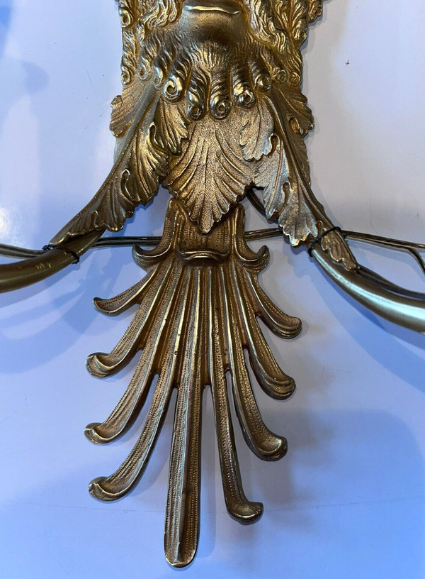 RAVRIO Antoine André (attribué à ) Paire d'appliques en bronze doré à deux bras