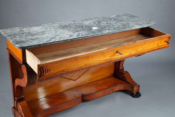 Large console en merisier, XIXème siècle