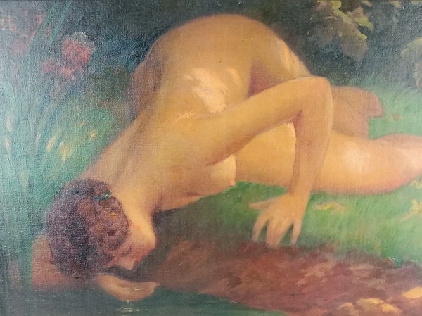 Jules Coulange Lautrec (1861-1950) Importante huile sur toile signée Art Nouveau