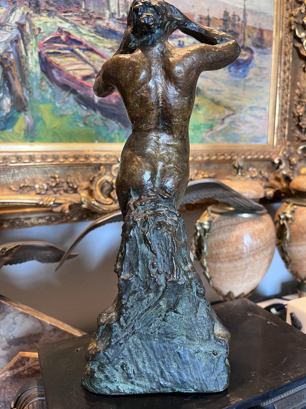 Georges LAETHIER (1875-1955) "Female nude" Bronze print with double patina Signed