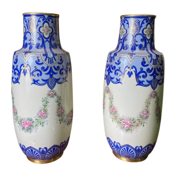 Paire De Vases Limoges