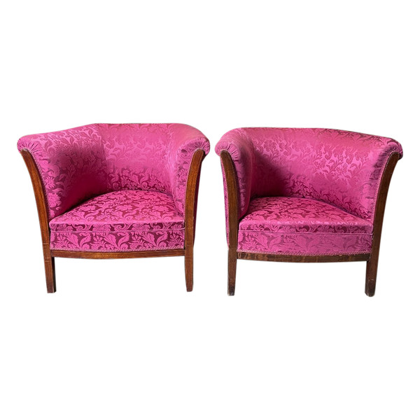 Pair Of Bergere Armchairs Art Deco period