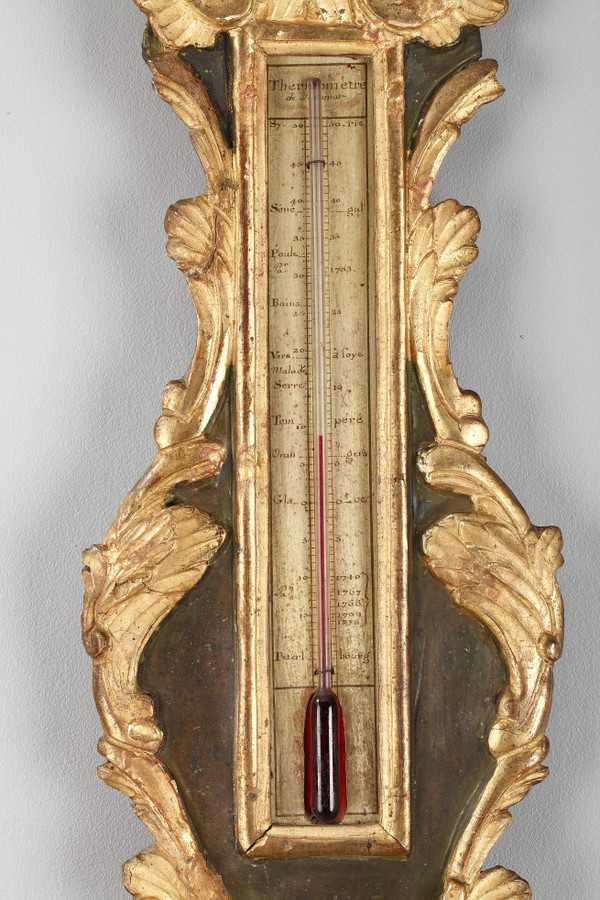 Steingarten-Barometer-Thermometer aus der Zeit Ludwigs XV
