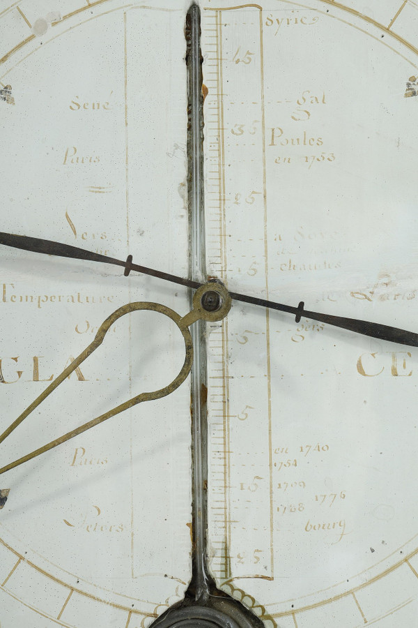 Barometer-thermometer in gilt wood, Louis XVI period