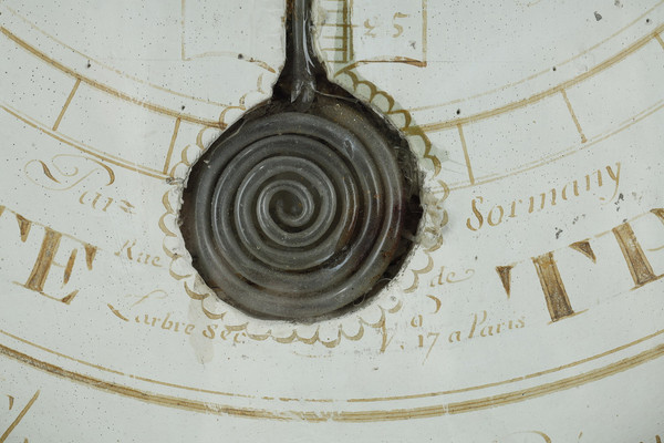 Barometer-thermometer in gilt wood, Louis XVI period