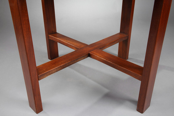 Round table in cherry wood and mahogany from the 1930s 