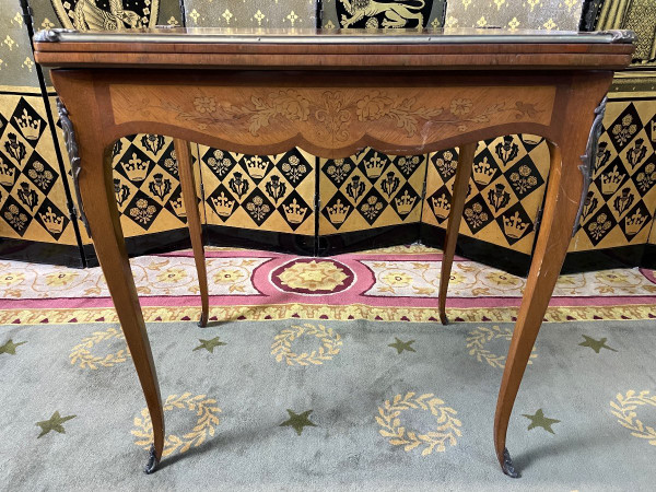 Louis XV Style Marquetry Games Table