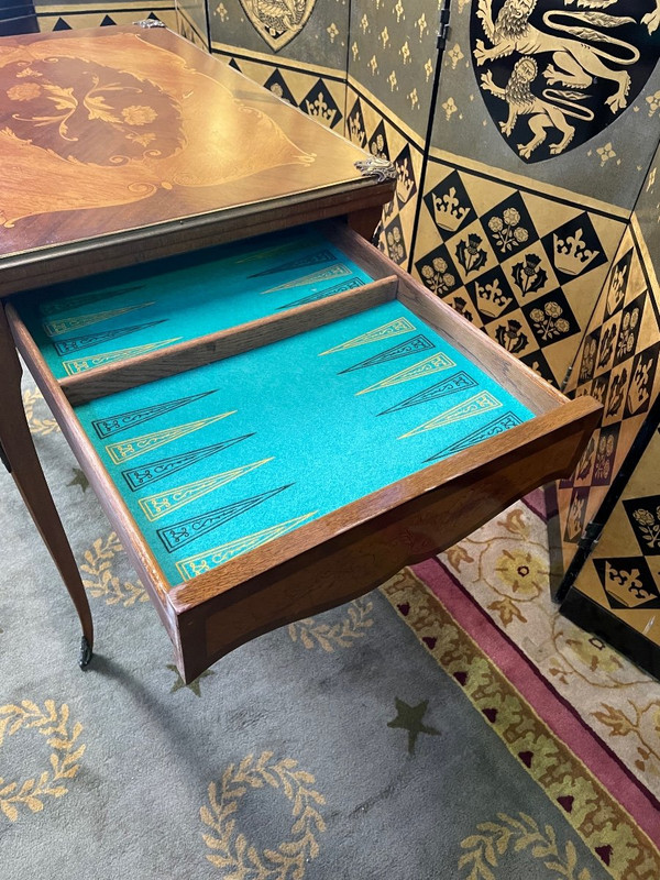 Louis XV Style Marquetry Games Table
