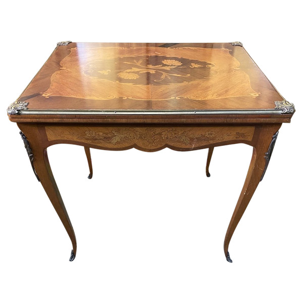 Louis XV Style Marquetry Games Table