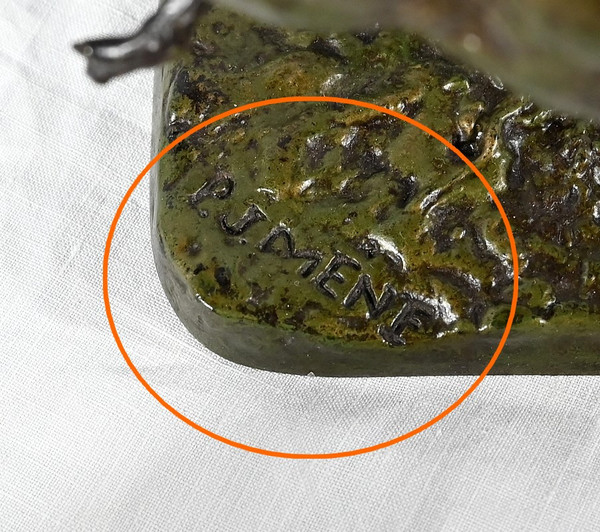 Bronze „Braque au Canard“, signiert P.J Mêne – Mitte 19. Jahrhundert