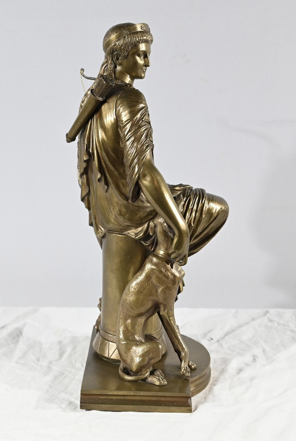 “Diane la Cacciatrice” in bronzo, firmato Peiffer – 2a parte del XIX secolo