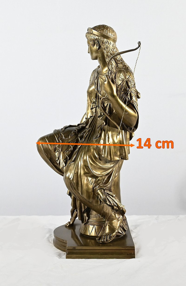 “Diane la Cacciatrice” in bronzo, firmato Peiffer – 2a parte del XIX secolo