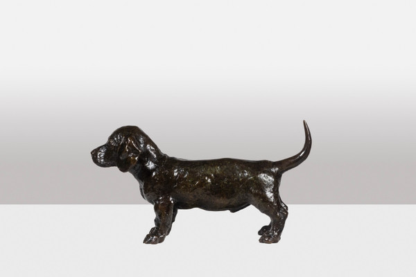 François Pompon. „Dog Basset TOC“, Bronze, Druck von 2006.