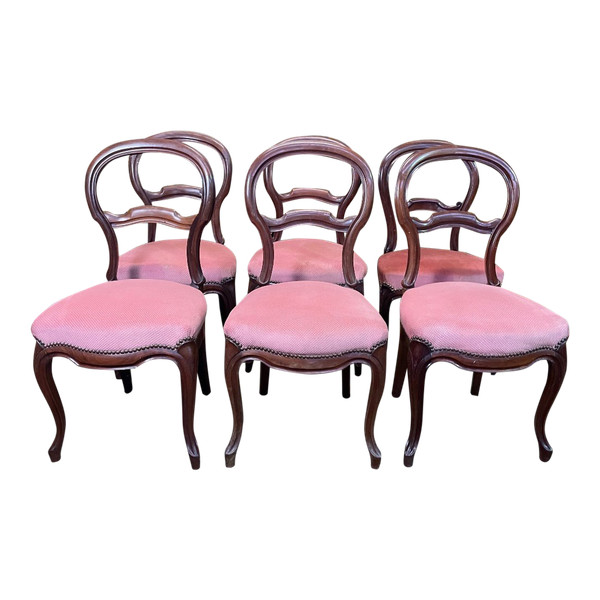 Suite De 6 Chaises Louis Philippe Noyer