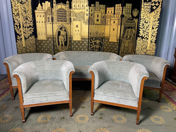 Salon Art Déco / Canapé Et 4 Fauteuils