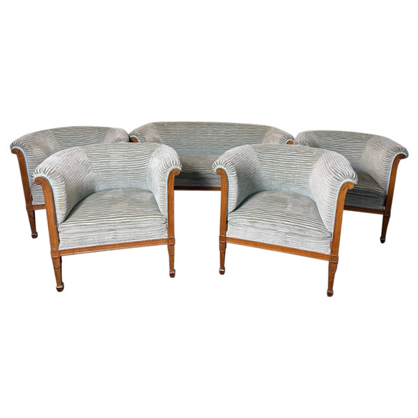 Salon Art Déco / Canapé Et 4 Fauteuils