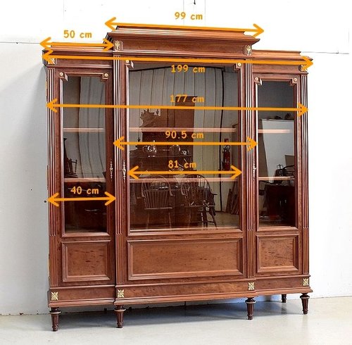 Libreria in mogano, stile Luigi XVI - Fine XIX secolo