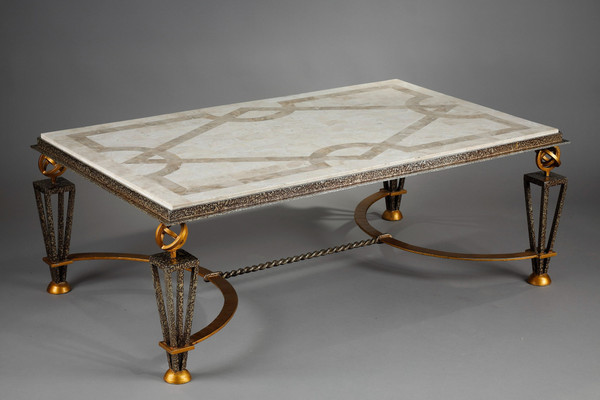 Table basse dans le goût de Gilbert Poillerat 