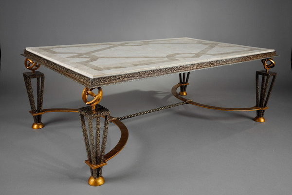 Table basse dans le goût de Gilbert Poillerat 