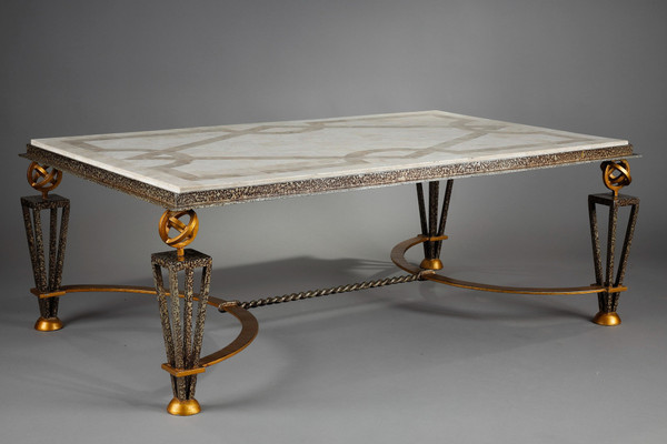 Table basse dans le goût de Gilbert Poillerat 