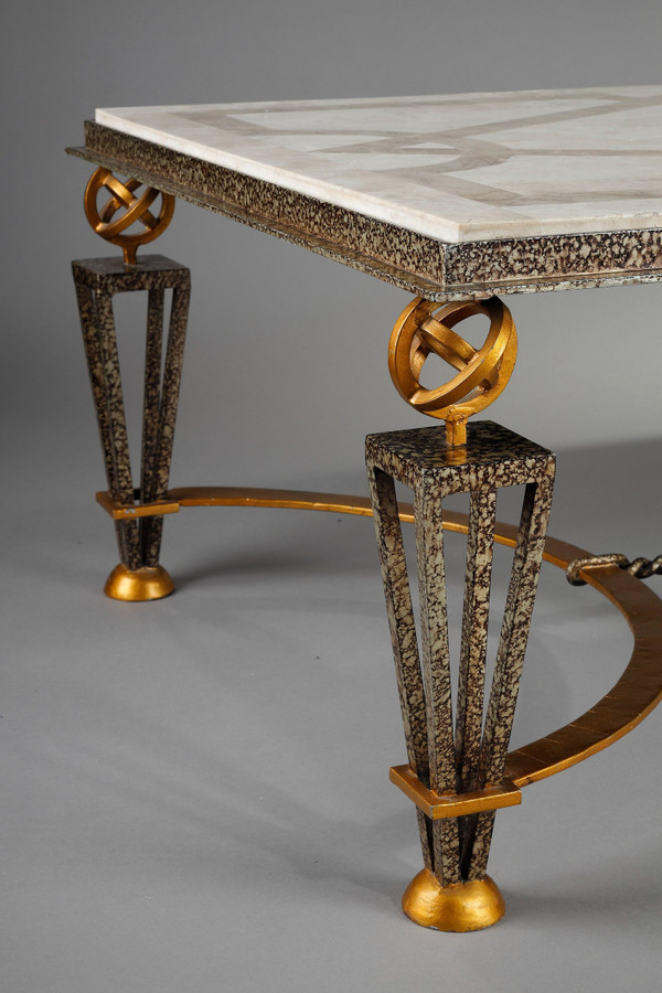 Table basse dans le goût de Gilbert Poillerat 
