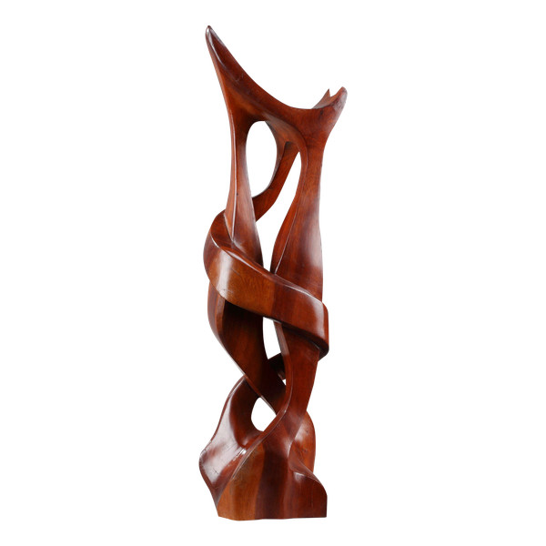 Sculpture en bois exotique "Tango", signée R. Combellas 