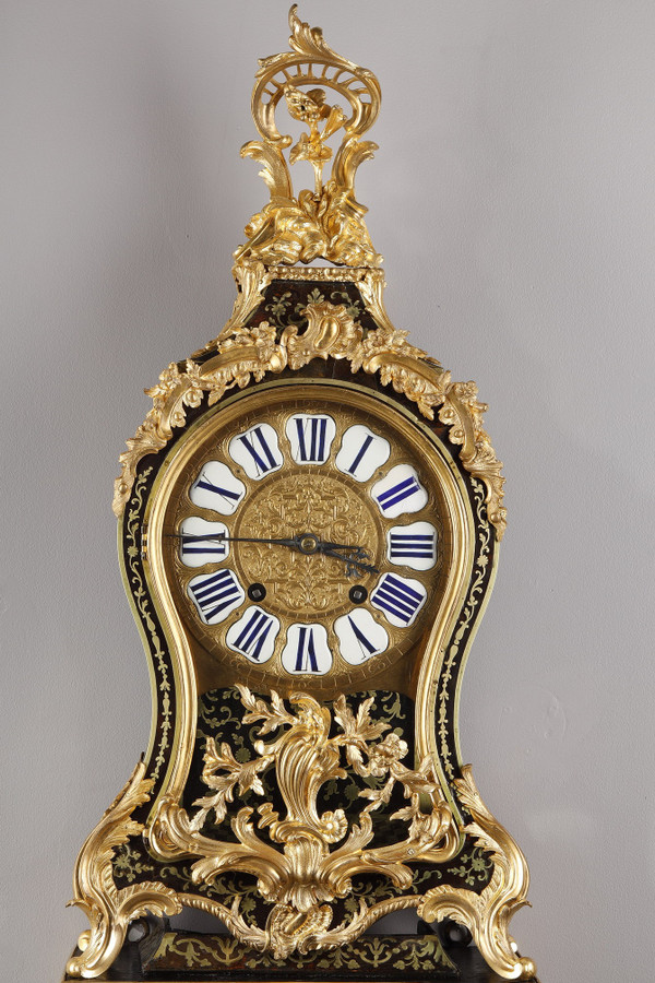 Cartel and its console in Boulle marquetry and gilt bronze,  Louis XV Period