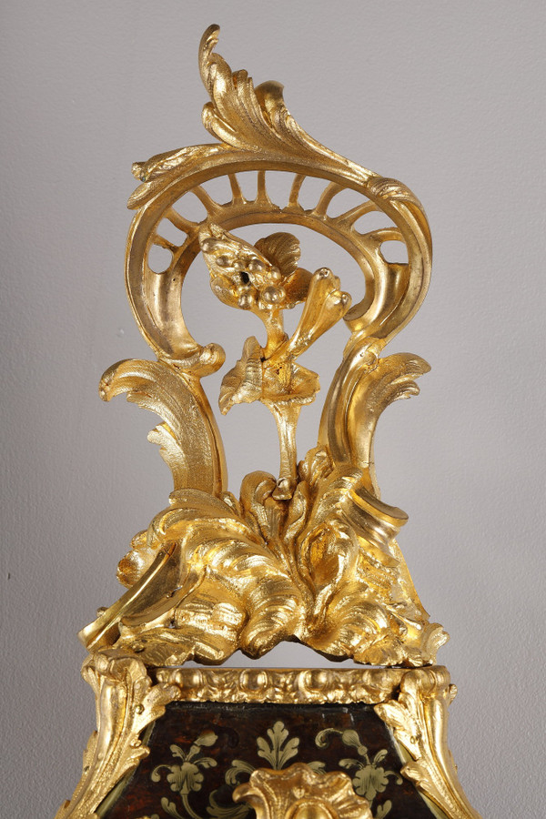 Cartel and its console in Boulle marquetry and gilt bronze,  Louis XV Period