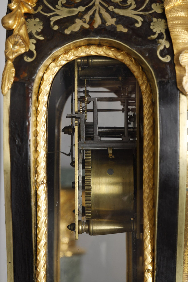 Cartel and its console in Boulle marquetry and gilt bronze,  Louis XV Period