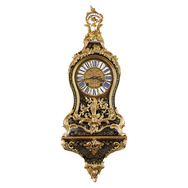Cartel and its console in Boulle marquetry and gilt bronze,  Louis XV Period