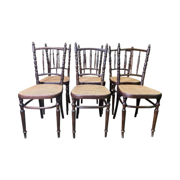 Suite Of 6 Fischel Cane Bistro Chairs